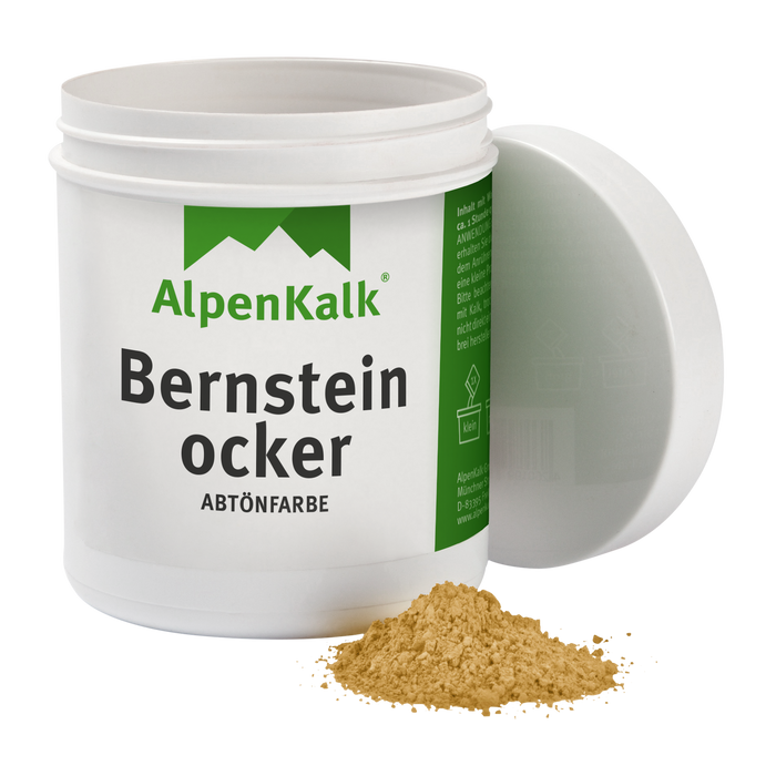Abtoenfarbe Pigmente von AlpenKalk in Bernstein-Ocker