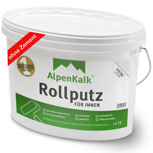 Alpenkalk Rollputz fein fuer Innen 24 kg ohne Zement