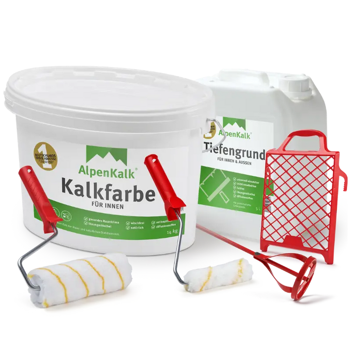 Kalkfarbe INNEN 14 kg (ca. 65 m ²) Starterpaket