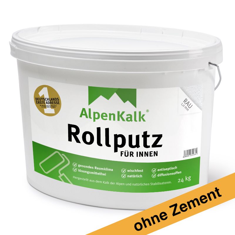 Alpenkalk Rollputz für innen ohne Zement