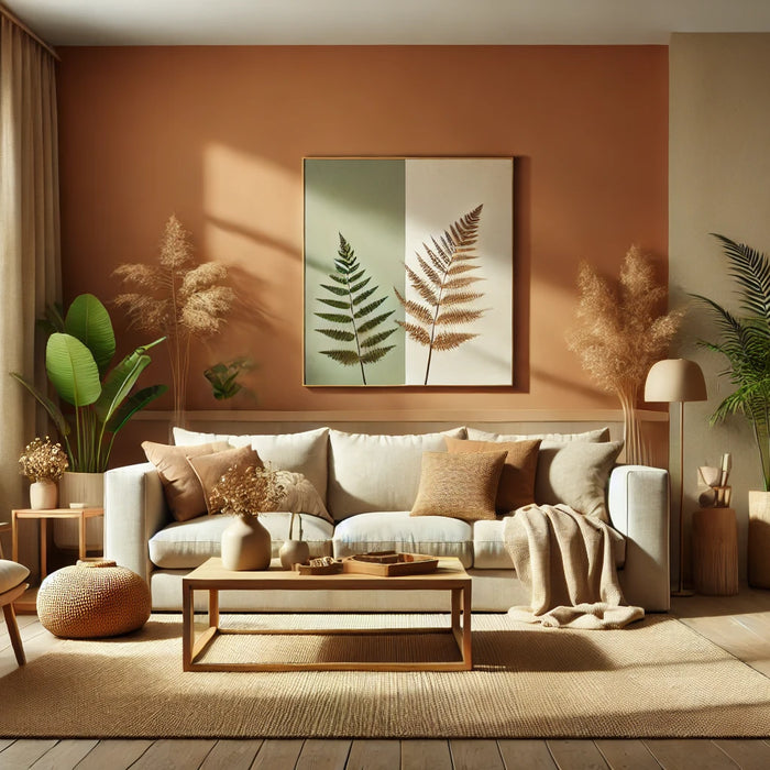 Gemütliches Wohnzimmer, erdton