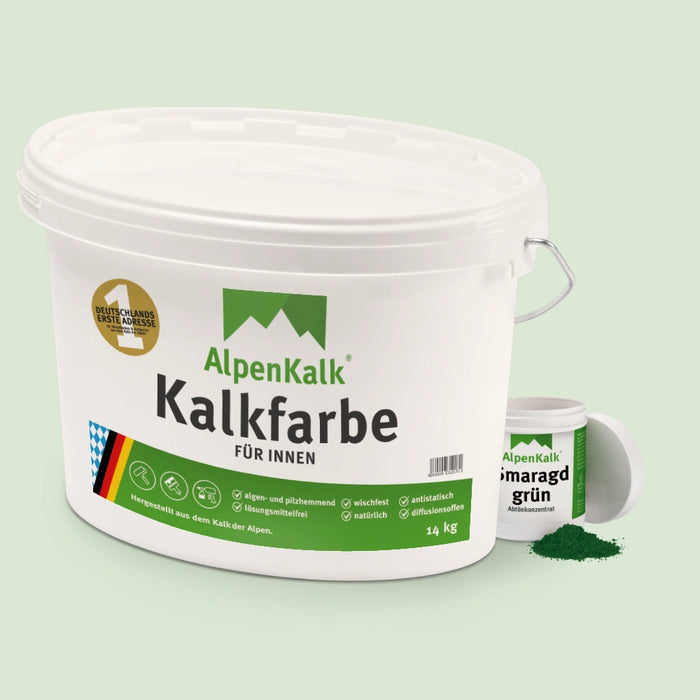 Kalkfarbe INNEN 14 kg Smaragd-Grün (65 m²)