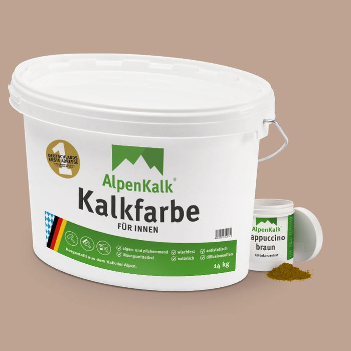 Kalkfarbe INNEN 14 kg Cappuccino-Braun (65 m²)