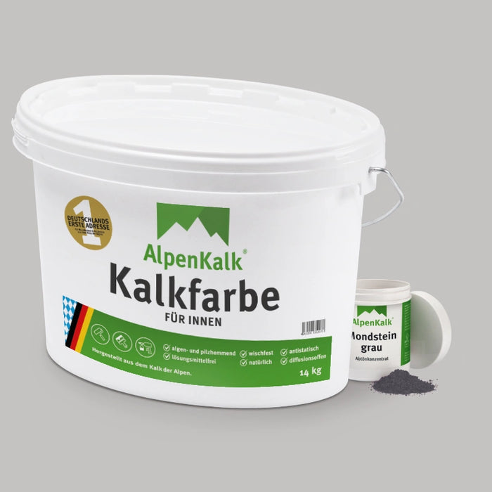Kalkfarbe INNEN 14 kg Mondstein-Grau (65 m²)