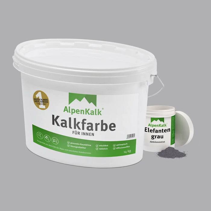 Kalkfarbe INNEN Elefanten-Grau 14 kg (65 m²)