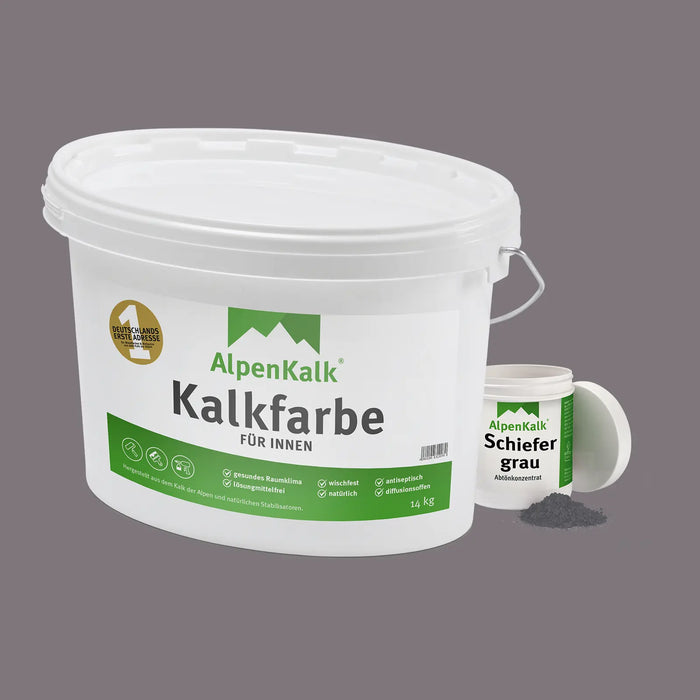Kalkfarbe INNEN Schiefer-Grau 14 kg (65 m²)