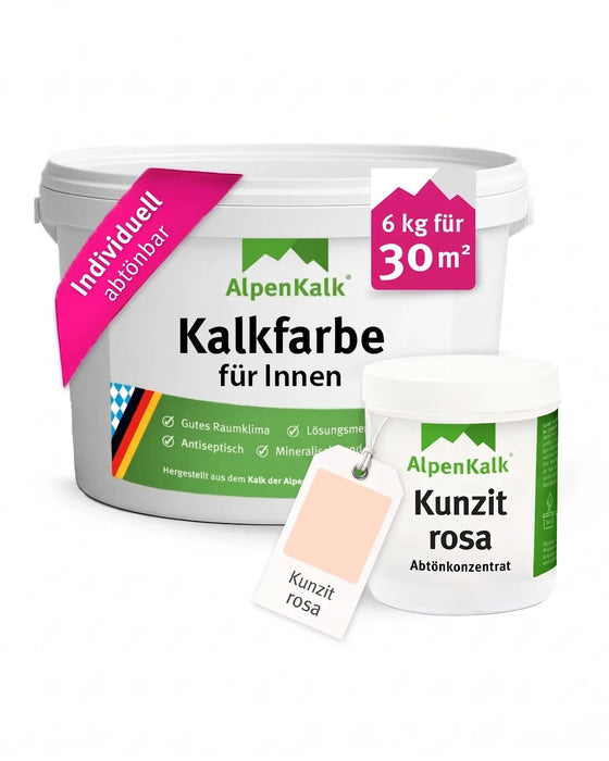 Kalkfarbe INNEN 6 kg Kunzit-Rosa (30 m²)