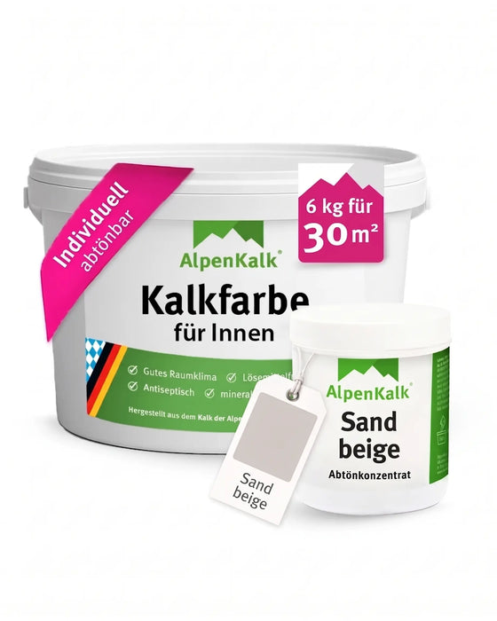 Kalkfarbe INNEN Sand-Beige 6 kg (30 m²)