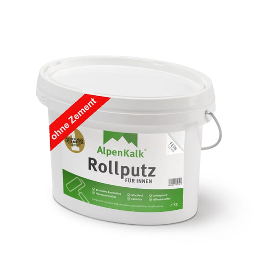 Alpenkalk Rollputz fein fuer Innen 7 kg ohne Zement