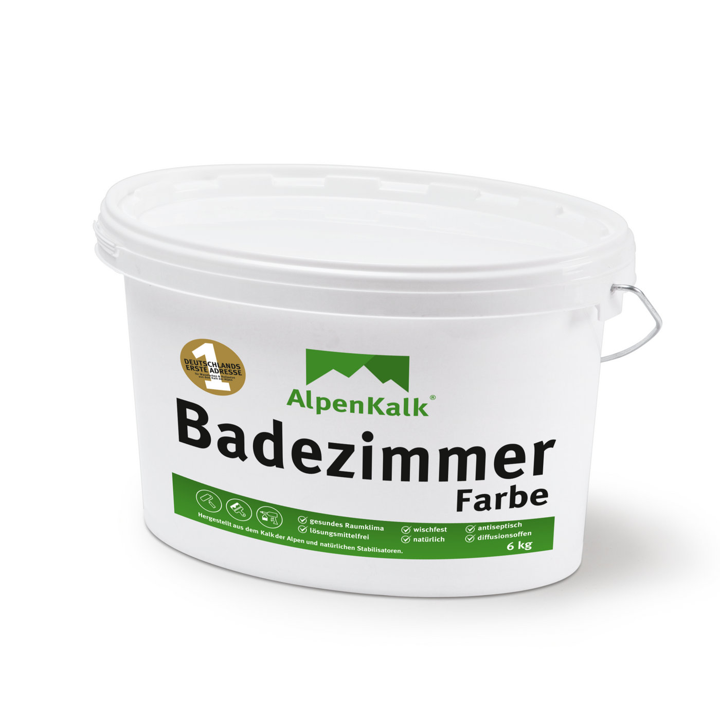 AlpenKalk Kalkfarbe 14kg - Schimmelresistente Wandfarbe Weiß