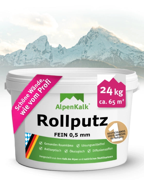 Rollputz fein (0,5 mm) jetzt 24 kg (20+4) / ca. 65 m²