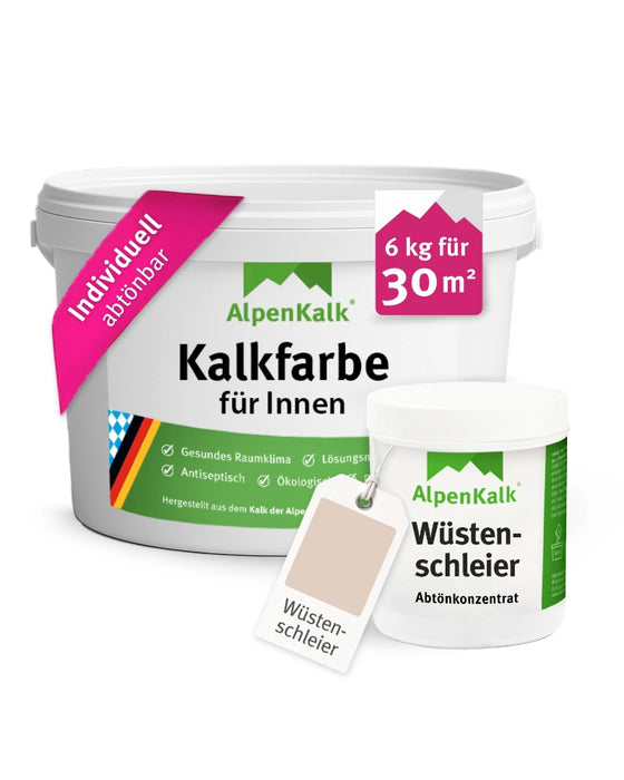 Kalkfarbe INNEN Wüstenschleier 6 kg (30 m²)