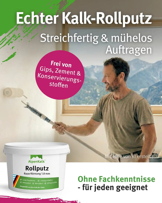 Rollputz rau (1,0 mm) jetzt 24 kg (20+4) / ca. 40 m²