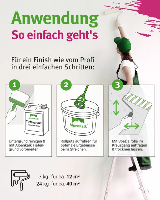 Rollputz rau (1,0 mm) jetzt 7 kg (5+2) / ca. 12 m²