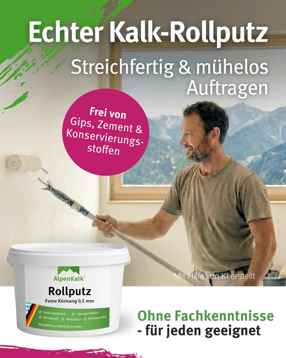 Rollputz fein (0,5 mm) jetzt 7 kg (5+2) / ca. 20 m²