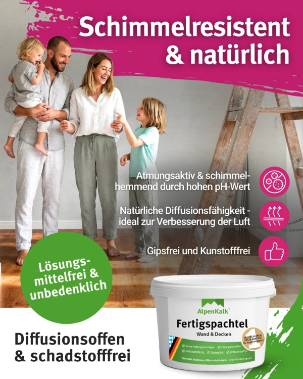 AlpenKalk Fertigspachtel jetzt 1,5 kg (1 + 0,5)