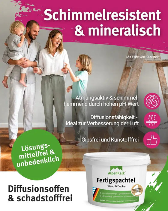 AlpenKalk Fertigspachtel jetzt 15 kg (12 + 3 kg)