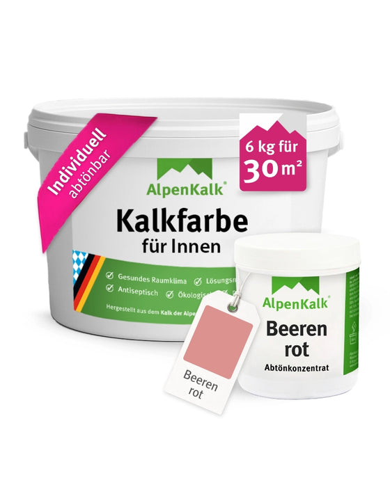 Kalkfarbe INNEN 6 kg Beeren-Rot (30 m²)