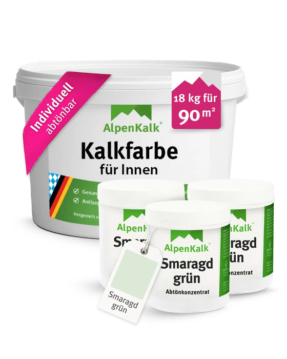 Kalkfarbe INNEN 18 kg Smaragd-Grün (90 m²)