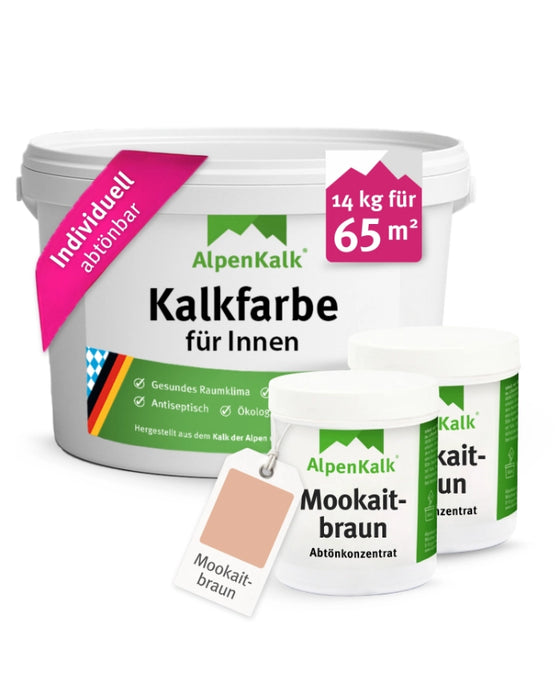 Kalkfarbe INNEN 14 kg Mookait-Braun (65 m²)