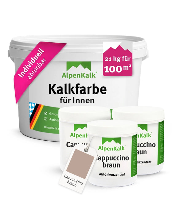 Kalkfarbe INNEN 21 kg Cappuccino-Braun (100 m²)