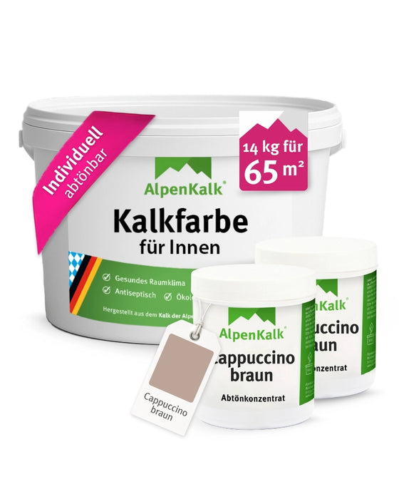 Kalkfarbe INNEN 14 kg Cappuccino-Braun (65 m²)