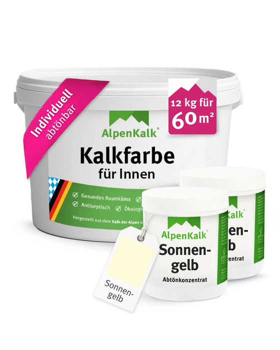 Kalkfarbe INNEN 12 kg Sonnen-Gelb (60 m²)