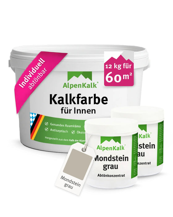 Kalkfarbe INNEN 12 kg Mondstein-Grau (60 m²)