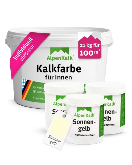 Kalkfarbe INNEN 21 kg Sonnen-Gelb (100 m²)