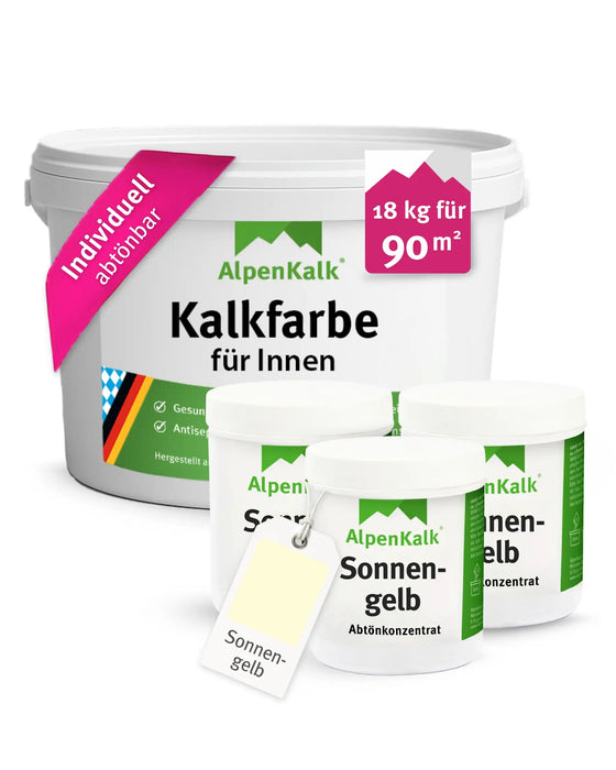 Kalkfarbe INNEN 18 kg Sonnen-Gelb (90 m²)