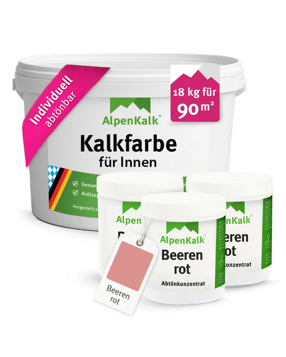 Kalkfarbe INNEN 18 kg Beeren-Rot (90 m²)