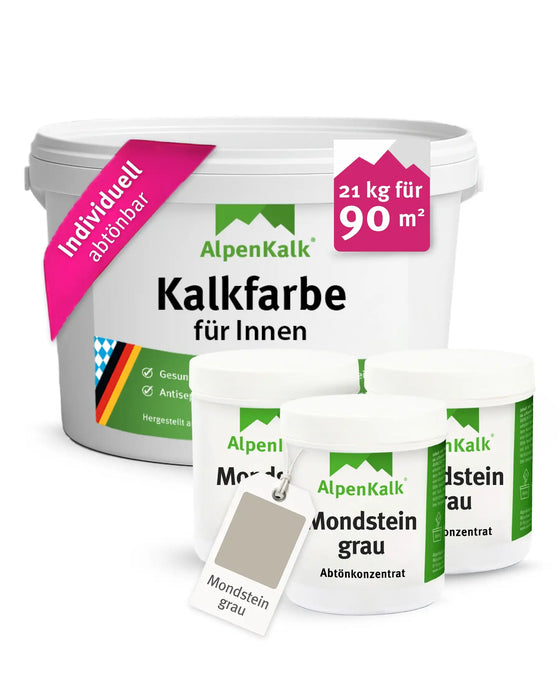 Kalkfarbe INNEN 18 kg Mondstein-Grau (90 m²)