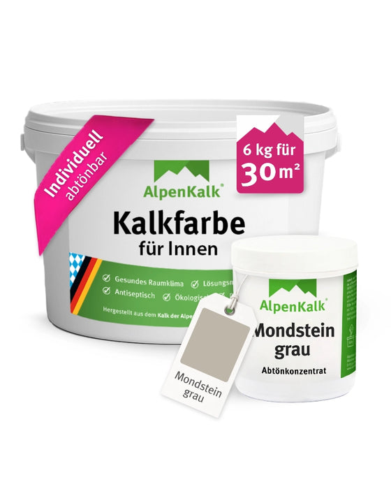 Kalkfarbe INNEN 6 kg Mondstein-Grau (30 m²)