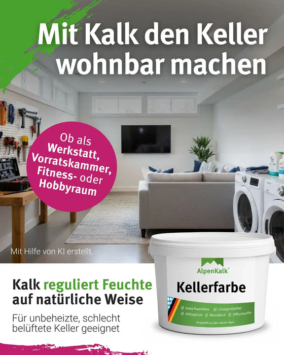 Kellerfarbe - Kalkfarbe 14 kg  / ca. 70 m²