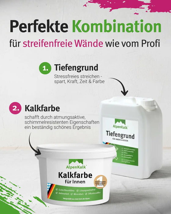 Kalkfarbe INNEN 6 kg (ca. 30 m ²) Starterpaket