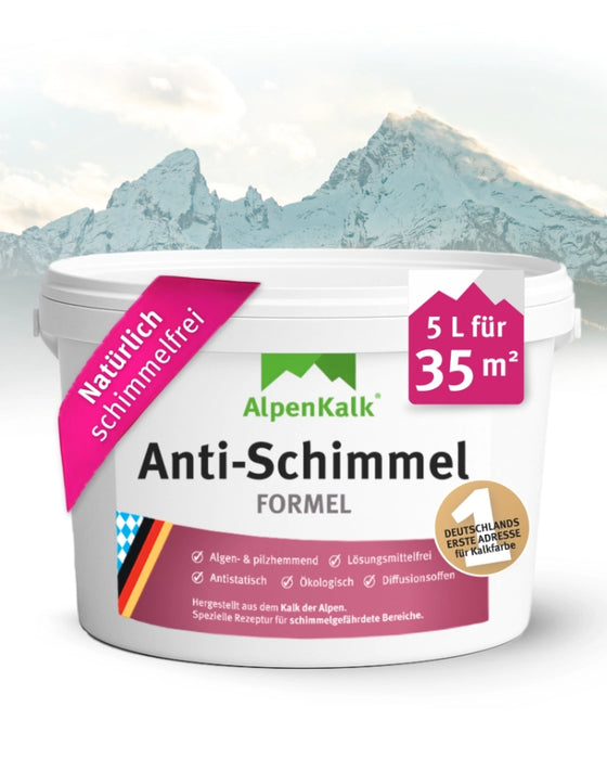 Anti-Schimmelfarbe - Kalkfarbe mit Anti-Schimmel-Formel  5l / ca. 35 m²