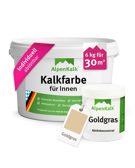 Kalkfarbe INNEN Gold-Gras 6 kg (30 m²)