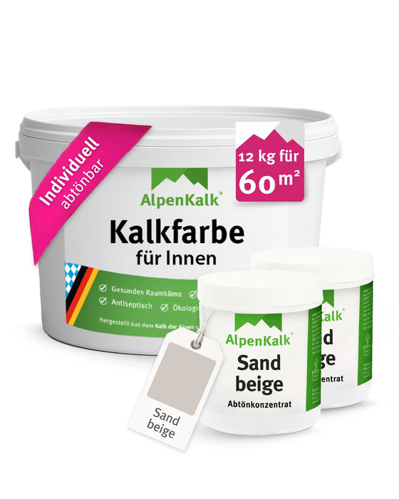 Kalkfarbe INNEN Sand-Beige 12 kg (60 m²)