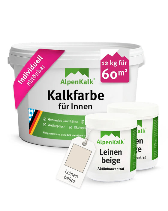 Kalkfarbe INNEN Leinen-Beige 12 kg (60 m²)