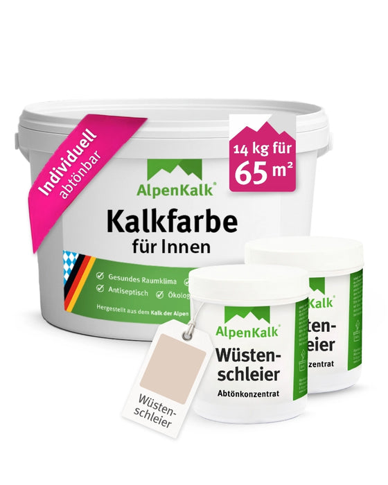 Kalkfarbe INNEN Wüstenschleier 14 kg (65 m²)