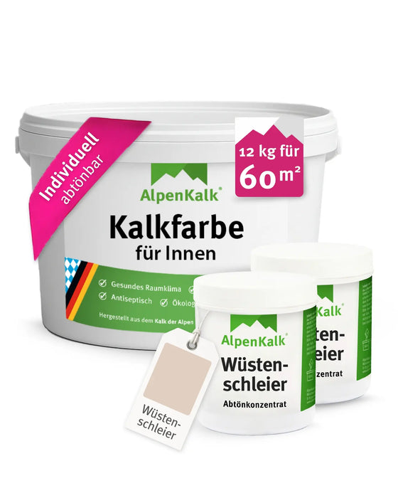 Kalkfarbe INNEN Wüstenschleier 12 kg (60 m²)