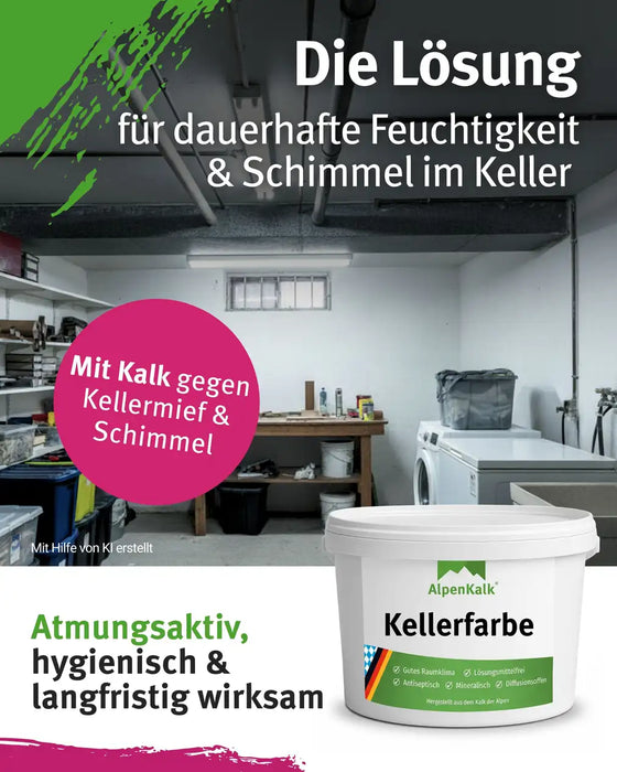 Kellerfarbe - Kalkfarbe 14 kg  / ca. 70 m²