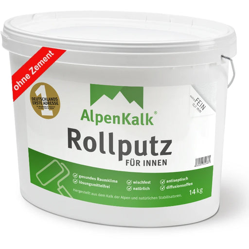 Alpenkalk Rollputz ExtraFEIN fuer Innen 14 kg ohne Zement