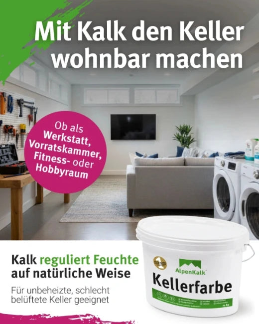 Kellerfarbe - Kalkfarbe 14 kg  / ca. 70 m²