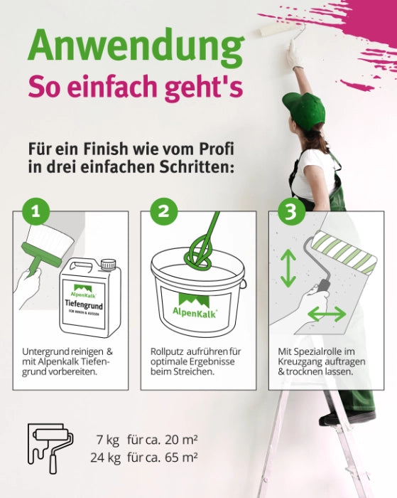 Rollputz fein (0,5 mm) jetzt 7 kg (5+2) / ca. 20 m²