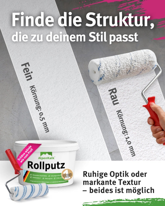 Rollputz fein (0,5 mm) jetzt 7 kg (5+2) / ca. 20 m²