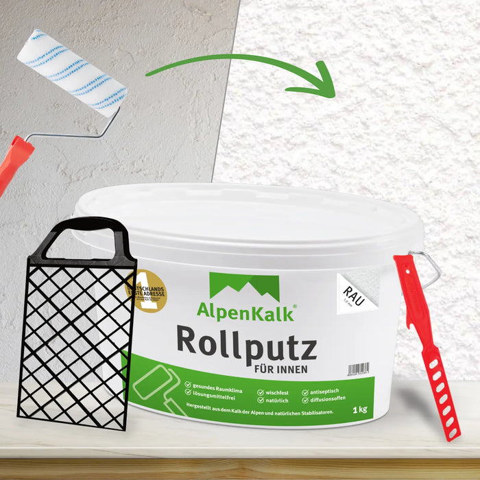 Rollputz Rolle 1 kg Rollputz RAU Probierpaket | Einfach AlpenKalk© ausprobieren ...